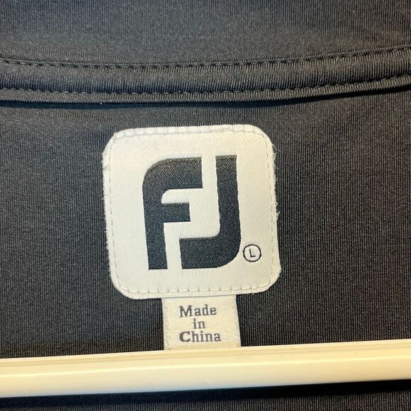 FOOTJOY Women’s 1/4 Zip Pullover Large Black White Stripes Stretch Mock Neck - Picture 5 of 12